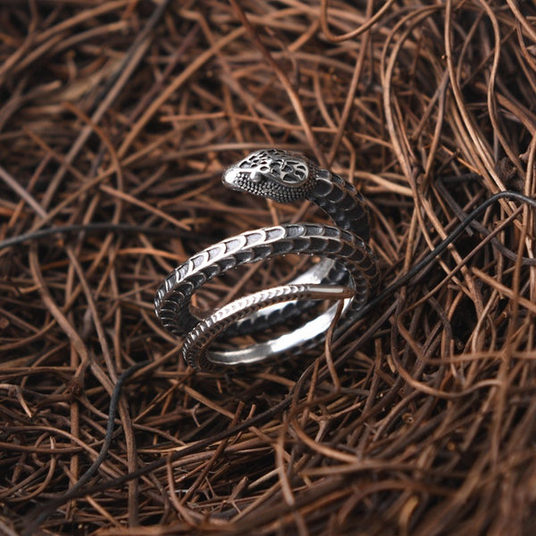 Bague serpent en argent S925 ornementale